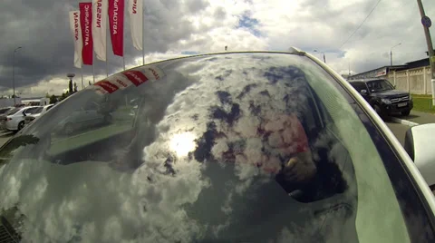 Driving a car, windshield reflection Stock Footage 39741730