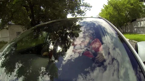 Driving a car, windshield reflection Stock Footage 39742286