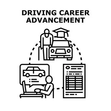 Driving career advancement concept vector illustration Illustrazione stock