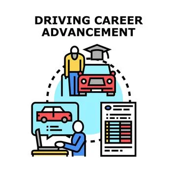 Driving career advancement concept vector illustration Stock Illustration