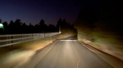 Driving Central Oregon Night Stock Footage 31982888