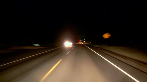 Driving Central Oregon Night Stock Footage 31983118