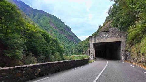 Driving from the Cirque de Troumouse to Heas in the Pyrenees, France Stock Footage 321489843
