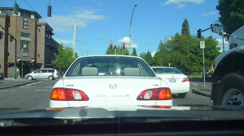 Driving in City Stock Footage 736285