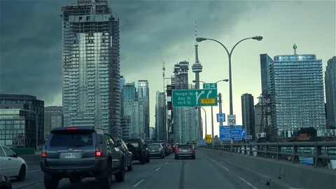 Driving into city Stock Footage 117998737