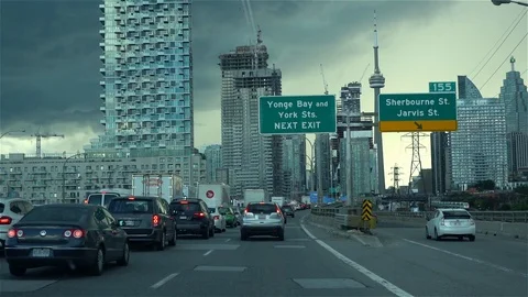 Driving into city Stock Footage 118001877