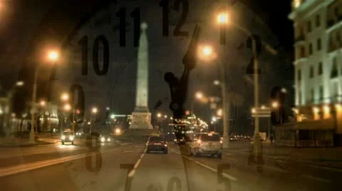 Driving in the city with a rapid movement of the clock Video stock 10914228