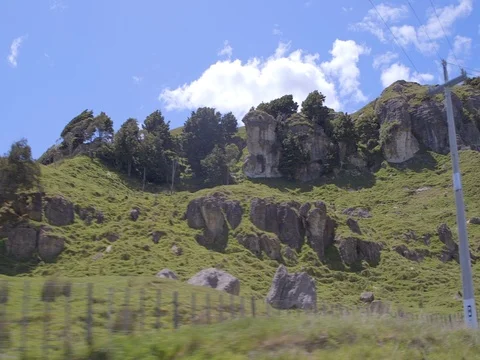 Driving by Cliffs Stock Footage 69294747