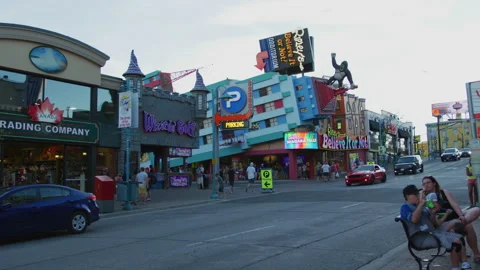 Driving on Clifton Hill in Niagara Falls Stock Footage 218244341