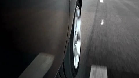 Driving close up to wheel Stock Footage 210653230