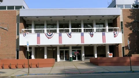 Driving Closed Businesses Empty Streets Bayonne NJ COVID Lockdown Stock Footage 167611014