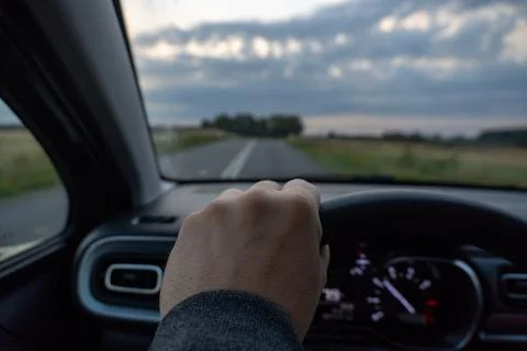 Driving on a Cloudy Day Stock Photos