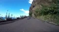 Driving coastal road with waterfall in Madeira HD Footage