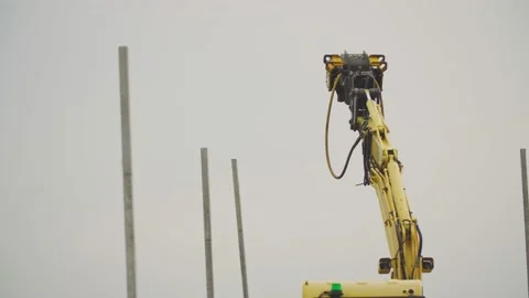 Driving into concrete pillars Stock Footage 141532073