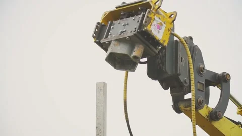 Driving into concrete pillars Stock Footage 141606092