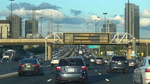 Driving on congested highway Stock Footage 118580718