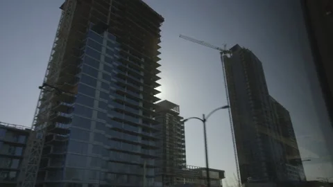 Driving by Construction in Vancouver Stock Footage 148688381