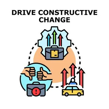 Driving constructive business change process improving success Stock Illustration