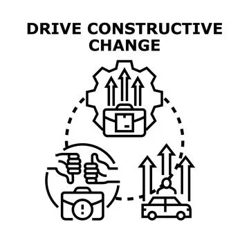 Driving constructive business change process improving success Stock Illustration