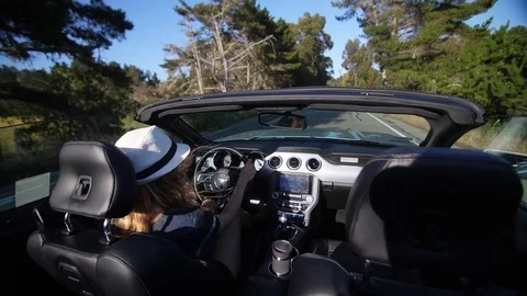 Driving in Convertible Car Stock Footage 76923257