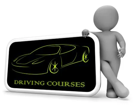 Driving Courses Means Car Program 3d Rendering Stock Illustration