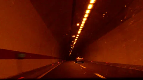 Driving on croatian roads and tunnels Stock Footage