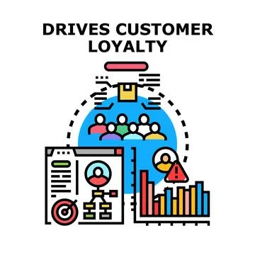 Driving customer loyalty program using marketing analytics Stock Illustration