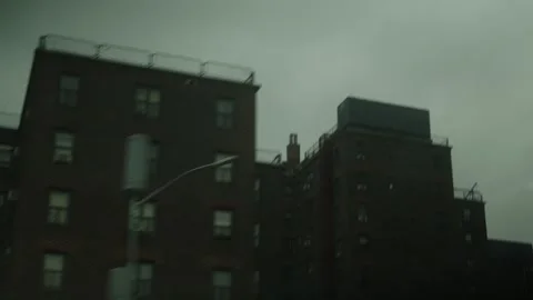 Driving in Dark City Stock Footage 317464772