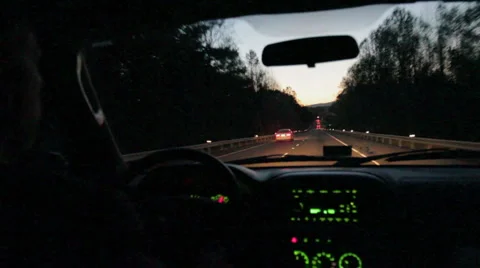 Driving at dawn Stock Footage 881605
