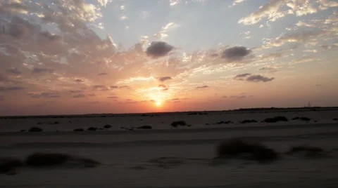 Driving in the desert with a beautiful sunset. Driver POV. Stock Footage 58604965