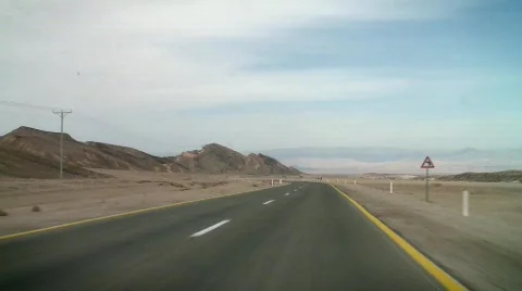Driving in the desert Stock Footage 532557