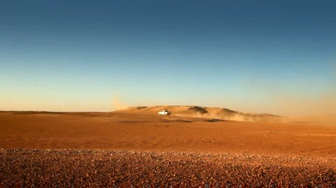 Driving on the desert Stock Footage 1340606