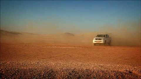 Driving on the desert Stock Footage 1350118