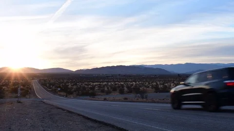 Driving in the desert Stock Footage 84742635