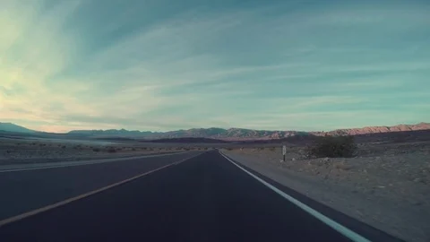 Driving On Desert Road, Driver's Perspective Видео 69873061