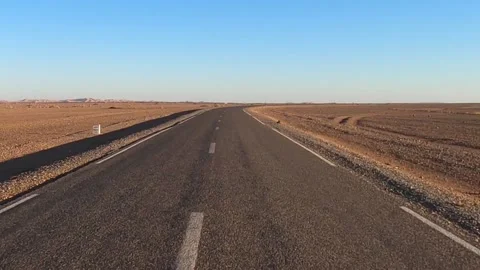 Driving on a desert road Stock Footage 200413131