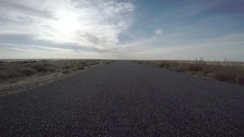 Driving On A deserted road Stock Footage 95713376