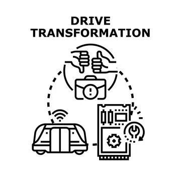 Driving digital transformation with technology and business decisions 库存插图