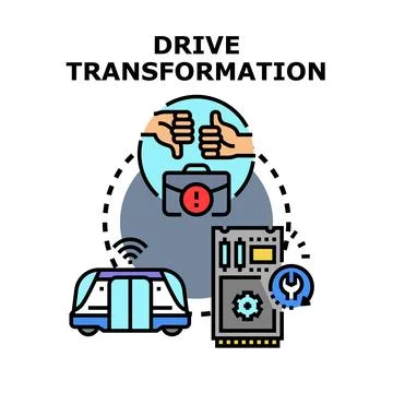 Driving digital transformation with technology and business decisions Stock Illustration