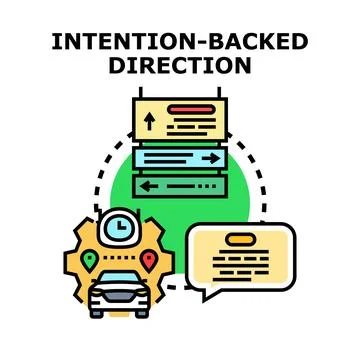 Driving direction planning with intention and information Stock Illustration