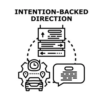 Driving direction planning with intention and information Stock Illustration
