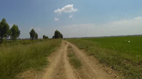 Driving on dirt road. Video stock 68618295