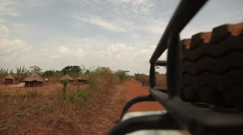 Driving dirt road Uganda Stock Footage 50231660