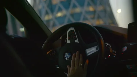 Driving in doha downtown, Qatar during twilight. Stock Footage 170802848