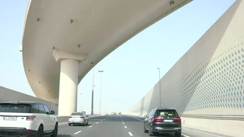 Driving in doha, Qatar overpass Stock Footage 170819513