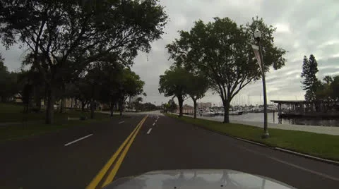 Driving down Bayshore Dr. in St. Petersburg, FL Stock Footage 22801966