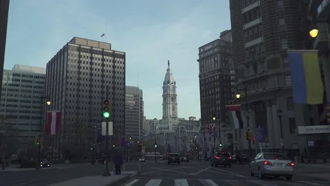 Driving down ben franklin blvd. philadelphia pa Stock Footage 84189694