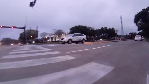 Driving down boulevard forward POV movement GoPro footage Stock Footage 71014289