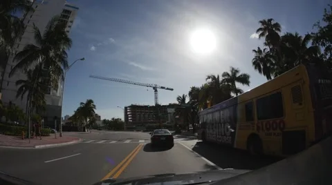 Driving down Collins Ave 1 (HD) Stock Footage 60982045