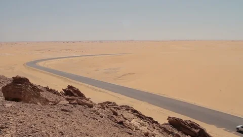 Driving down desert road Egypt Stock Footage 90913490